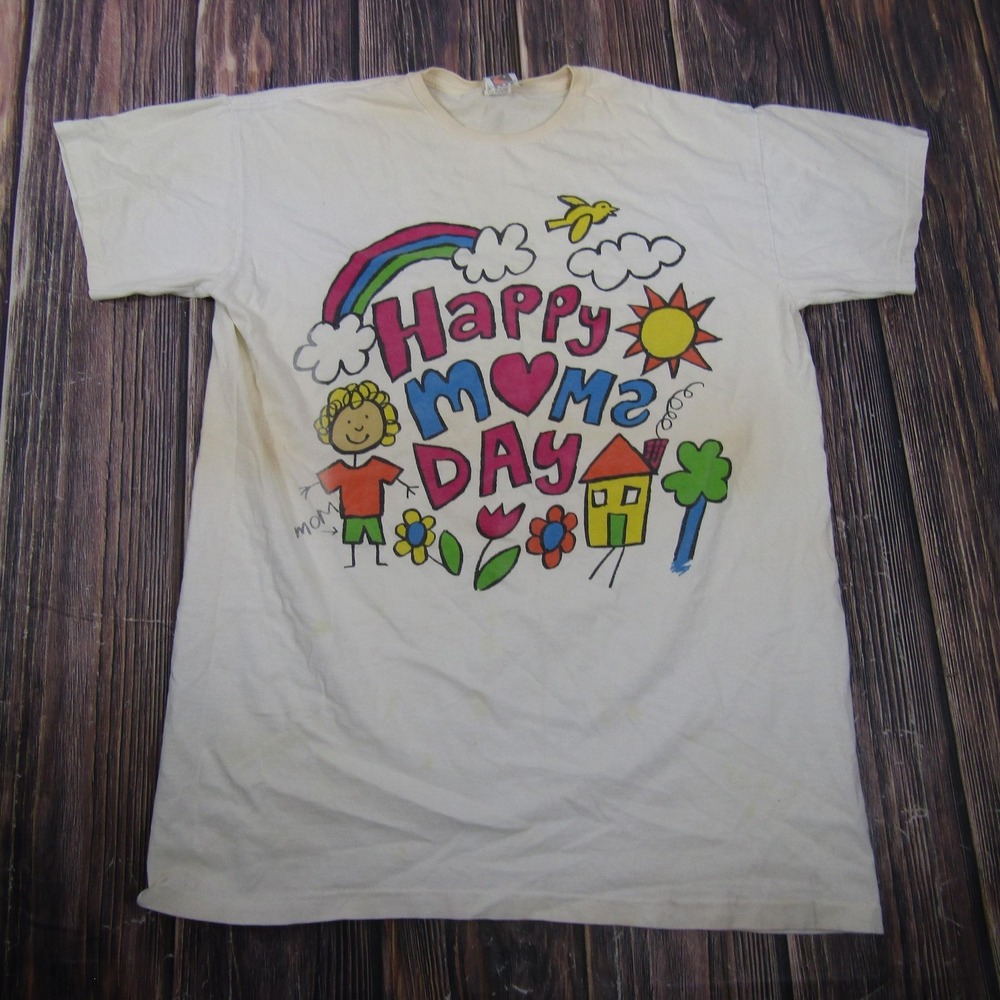 Vintage Nite Lite Happy Moms Day Shirt Mens XL Multicolor Single Stitch Tee
